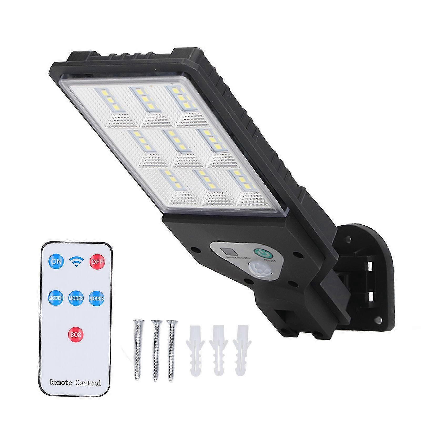 Solar Panel Light with Remote Control IP64 Waterproof COB Lighting Wall Lamp for Outdoor Use