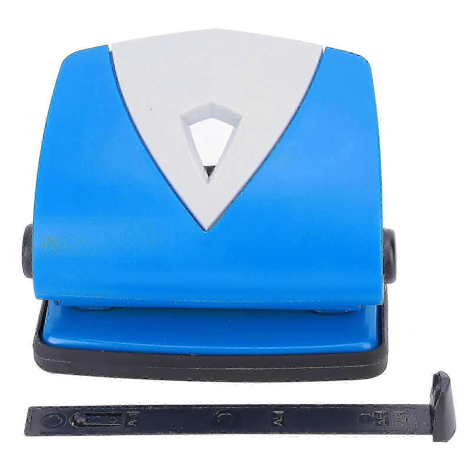 Hole Punch Small Plastic Adjustable Positioning Punching Machine for Stationery BindingBlue