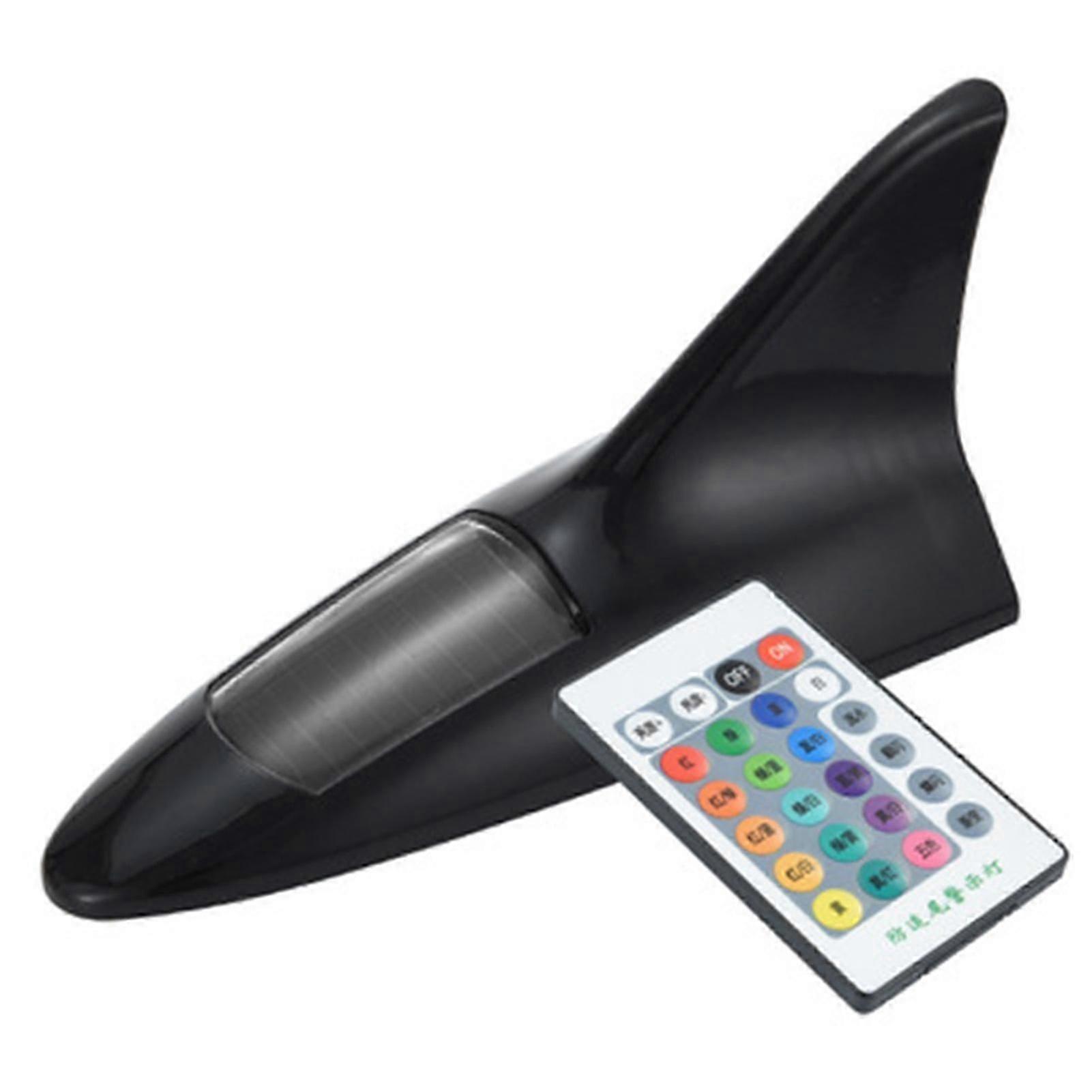 Solar Shark Fins Antenna Light with Remote Control Super Bright Adhesive Universal SUV Van Auto 13 LED Warning Roof Lamp_xi