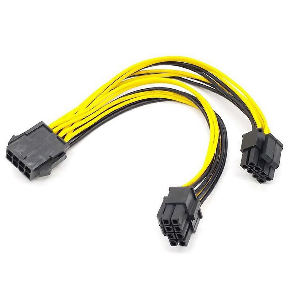 CPU 8-pins hunn til dobbel PCIe 2x 8-pins (4 og 4) hann strømadapter