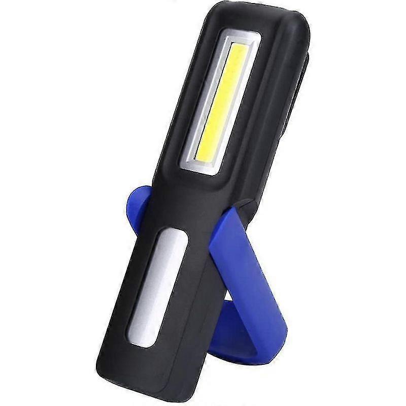 Cob Led Walkman Usb Light Rechargeable Cob Work Lamp Multifunction Flashlight Hook, (black)(Blue)