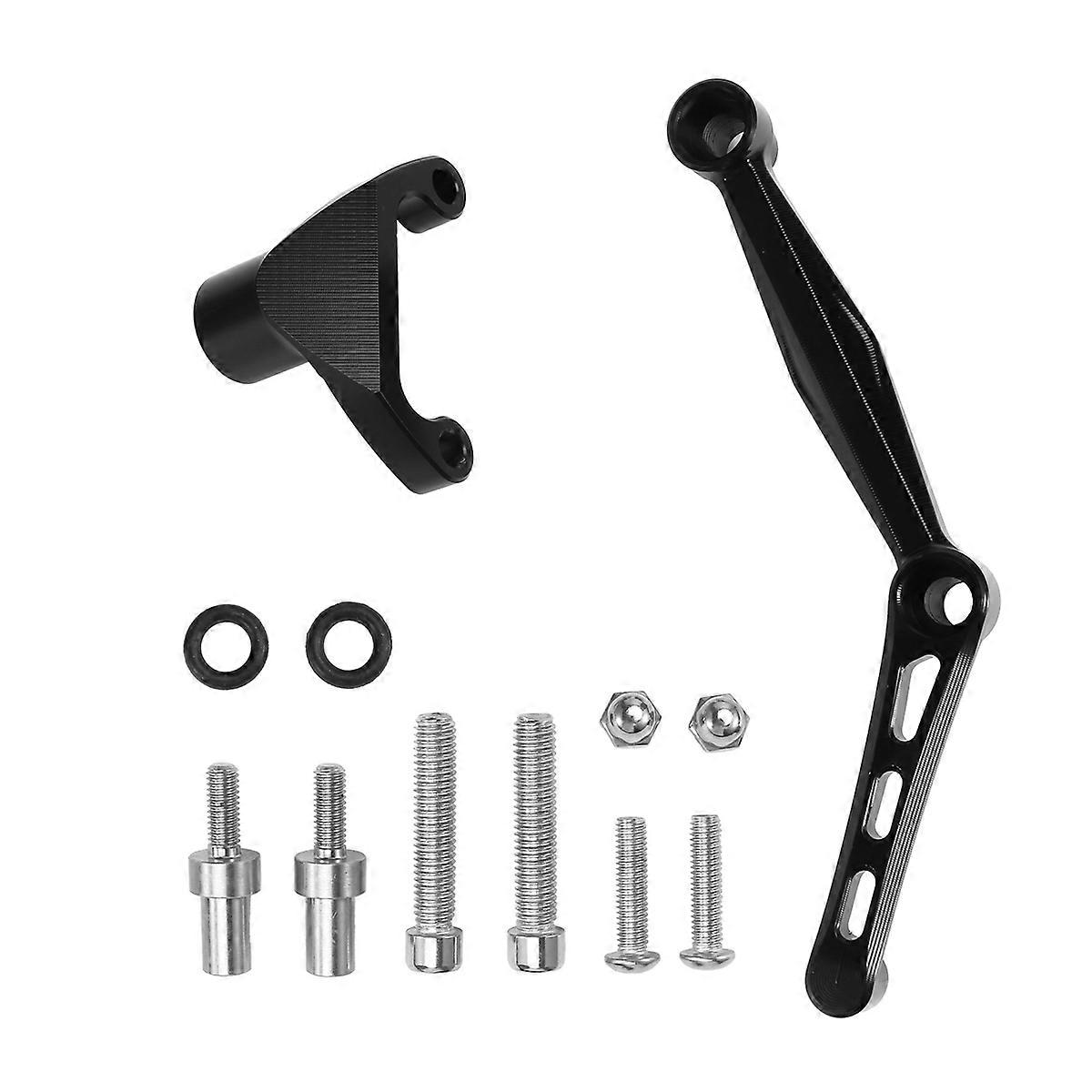 Motorcycle Steering Stabilizer Damper Mounting Bracket Kit Black
