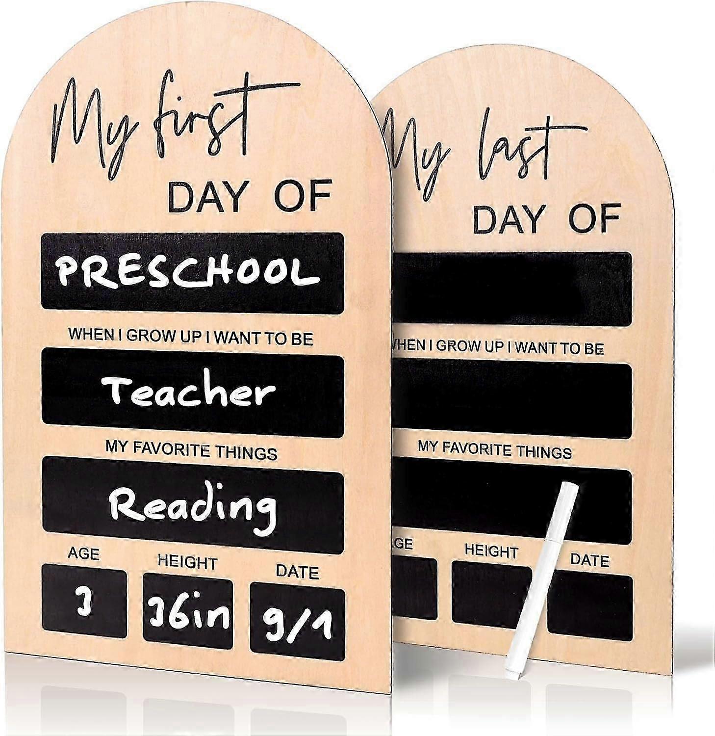 First Day of School Board Sign First Day at School Board, First Last Day of School Message Chalkboard Double-Sided Sign