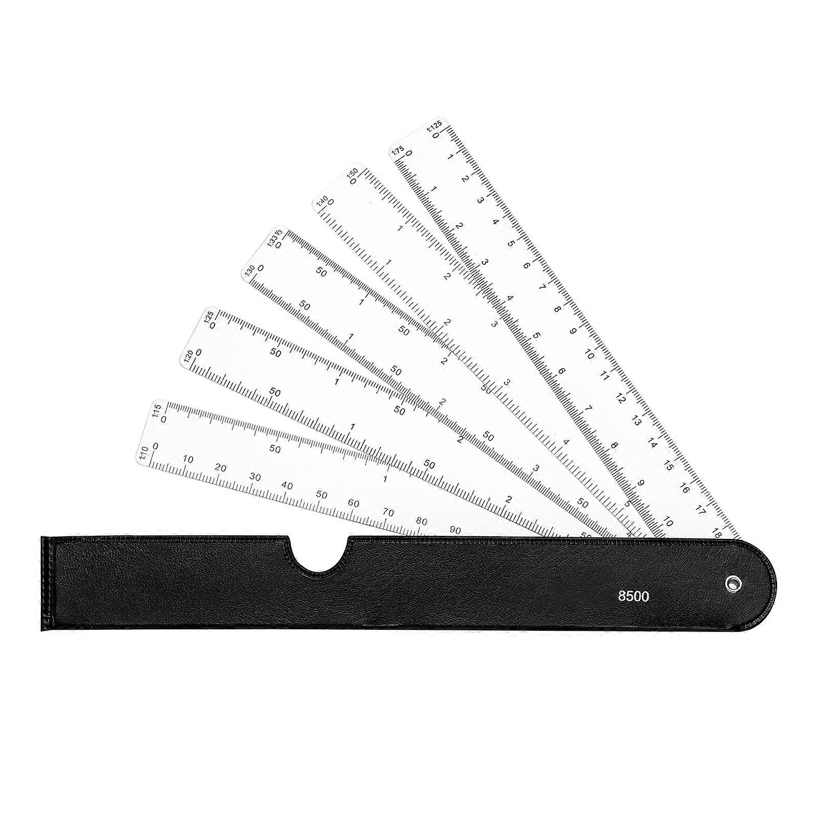Multifunctional Fan Shaped Scale Ruler Metric Scale Ruler Folding Engineering Ruler for Architecture Drawing Measuring
