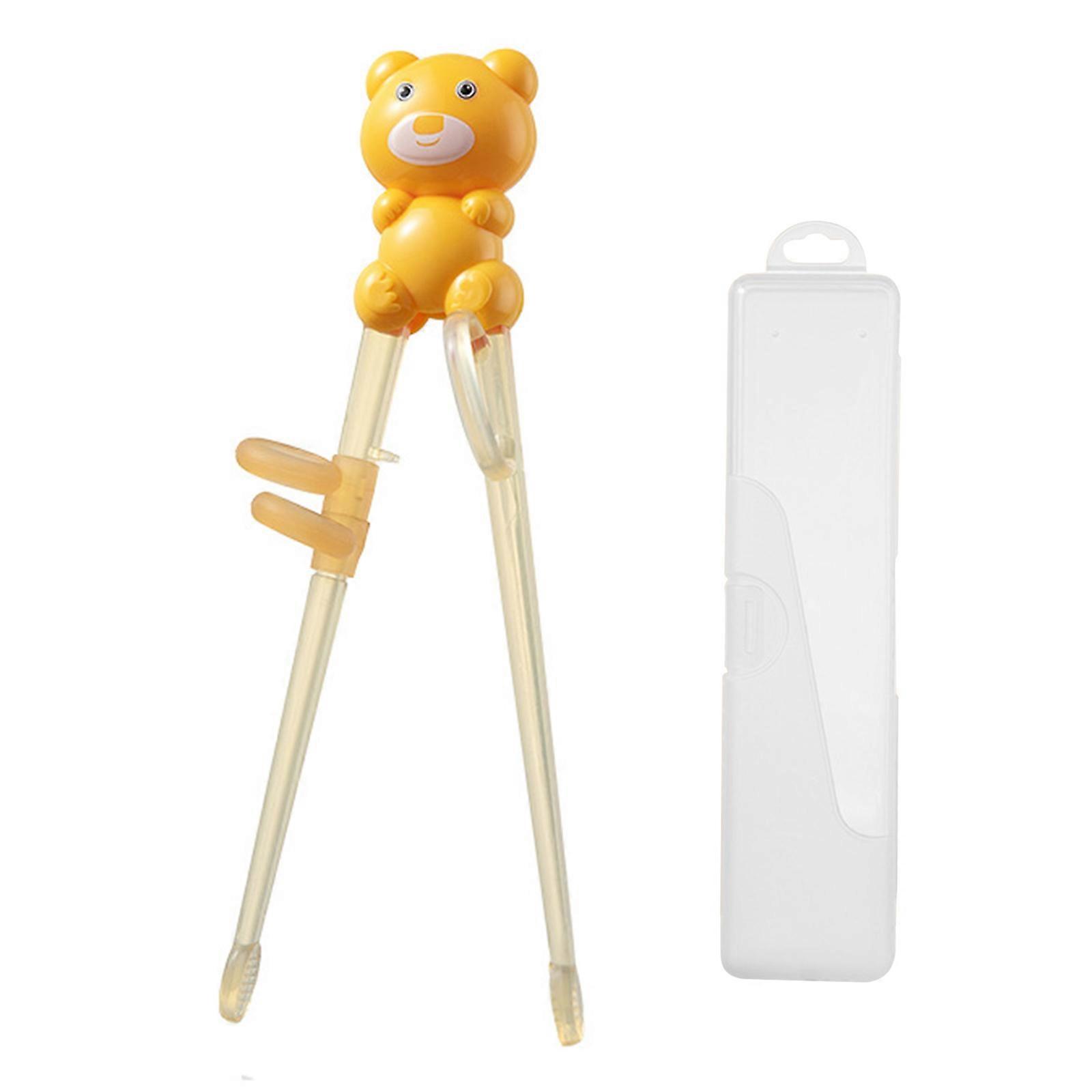 Upgrades Children Training Chopsticks Bear Designs Child Friendly Chopsticks for Easy Learning & Improved Dining Skills yellow bear storage