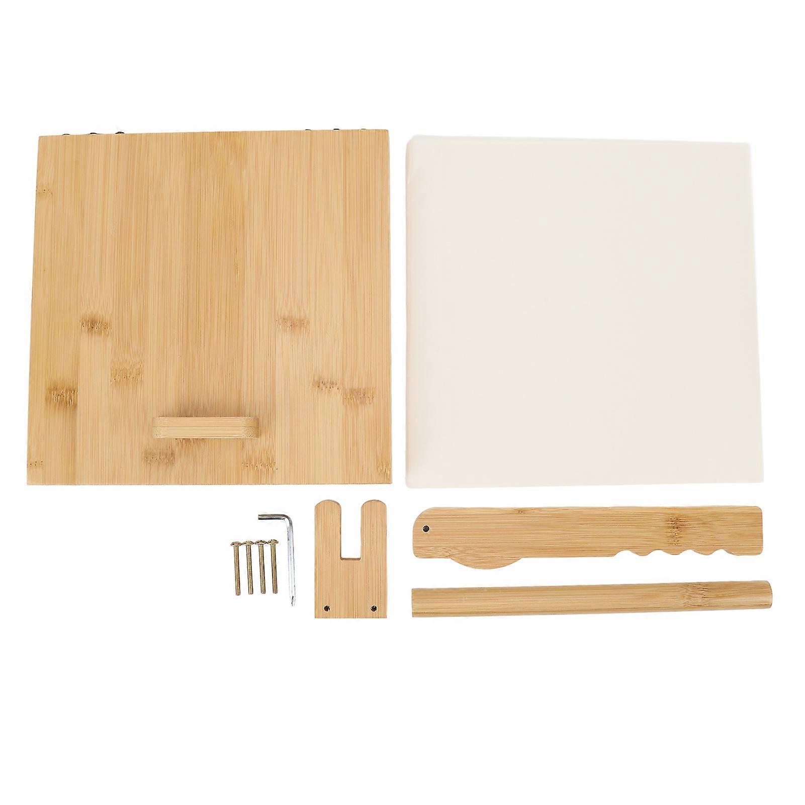 Wooden Tortilla Press Maker with Rolling Pin and 50 Sheets Parchment Paper Manual Dough Press Machine for Home Kitchen
