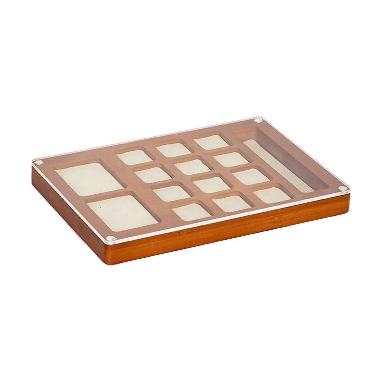 Bead Storage Jewelry Organizers Tray Multifunctional Bead Organizers Board With Soft Padding And Multiple Compartment Small reddish brown