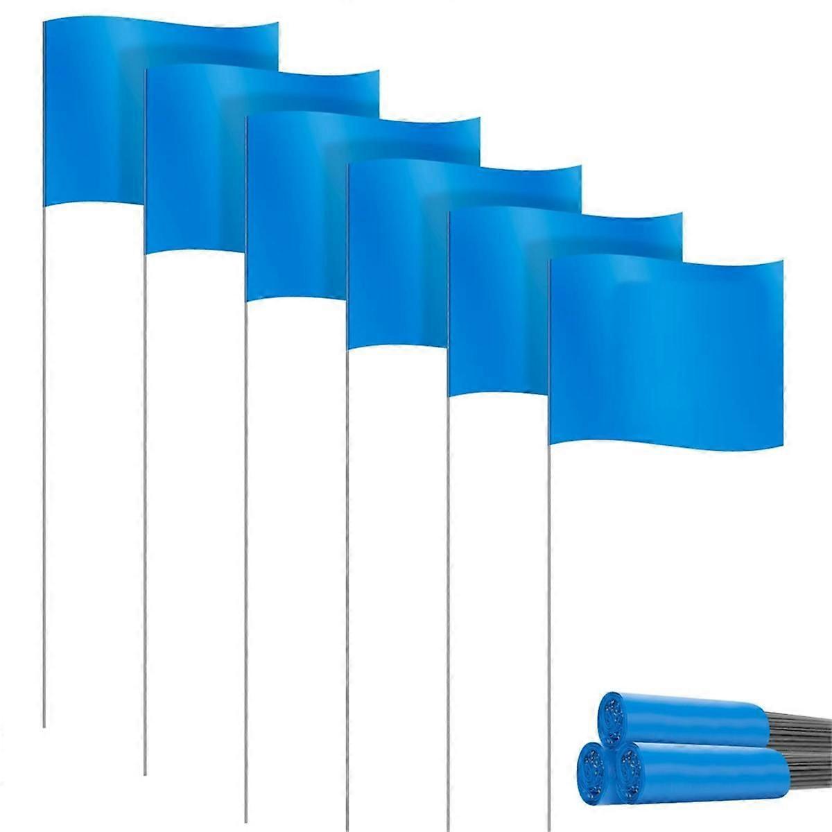 Marking Flags Marker Flags for Lawn 30 Pack, PVC Small Flags,Marking Flags Lawn Flags, Garden Flags,Survey Flags,Blue
