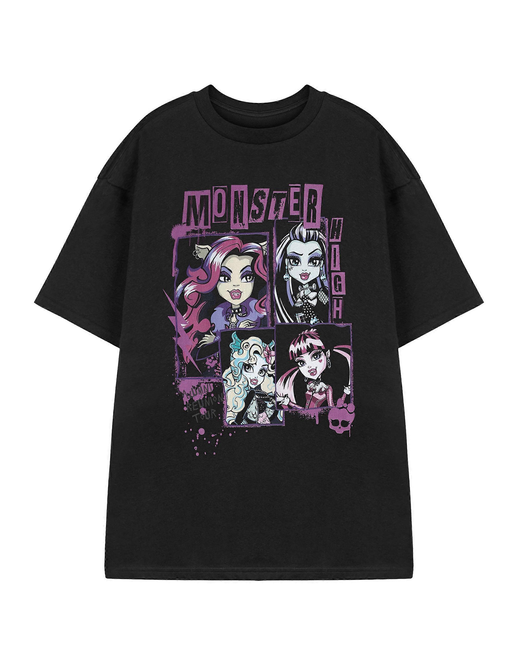Monster High Womens Short Sleeved T-Shirt Black Alumni Reunion Tour