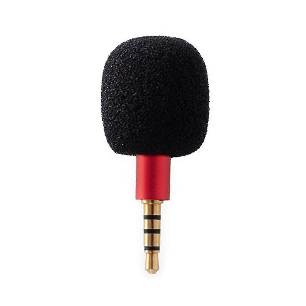 Mini Portable Vocal Microphone for Mobile Phone Sound Card Notebook 3.5mm Jack Plug in Mic High Sensitivity Condenser Red