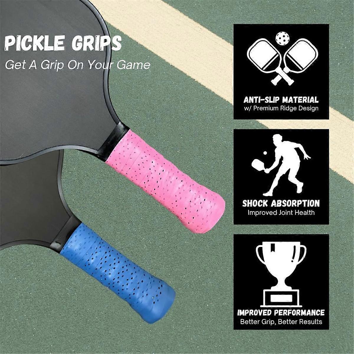 1 Pair Tennis Racket Grips Anti-slip Tape Wrap Tape for Handles-Pink