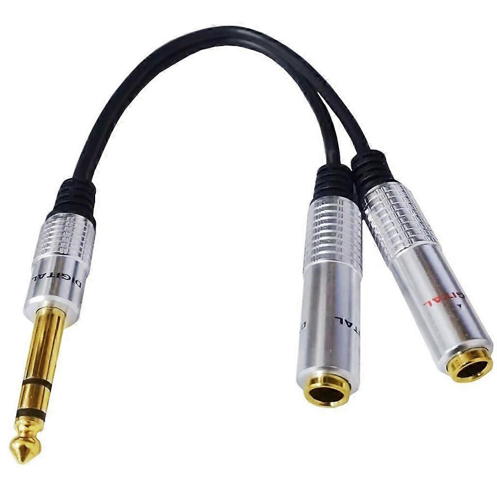 1/4 polegadas TRS Stereo Splitter Y-Cable 7.9inch, 1/4 polegadas 6.35mm estéreo macho plugs para dual 1/4 polegadas 6.35mm fêmea jack-