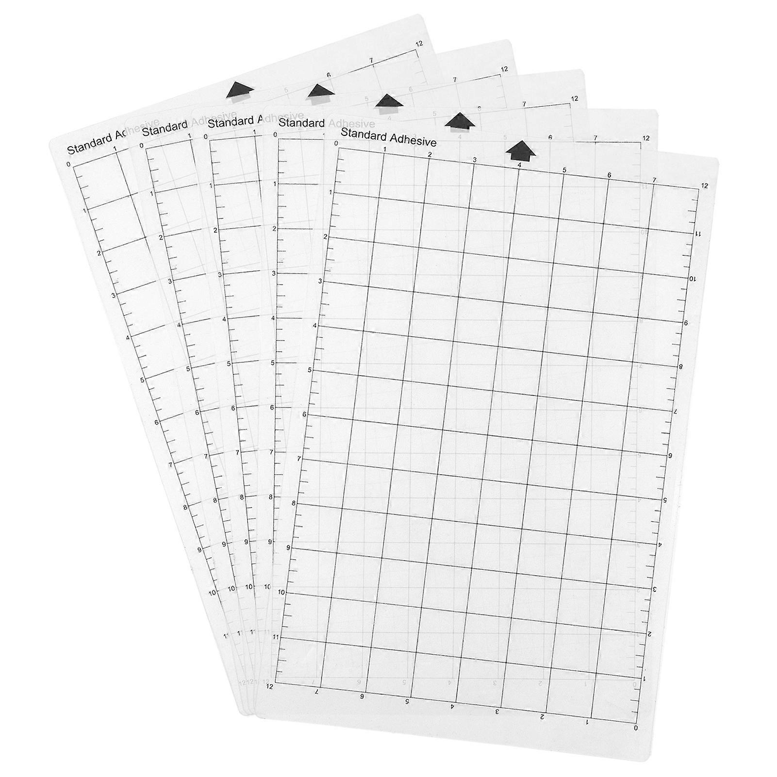Replacement Cutting Transparent Adhesive Mat with Measuring Grid 8 by 12-Inch for Silhouette Cameo Explore Plotter Machine 5PCS