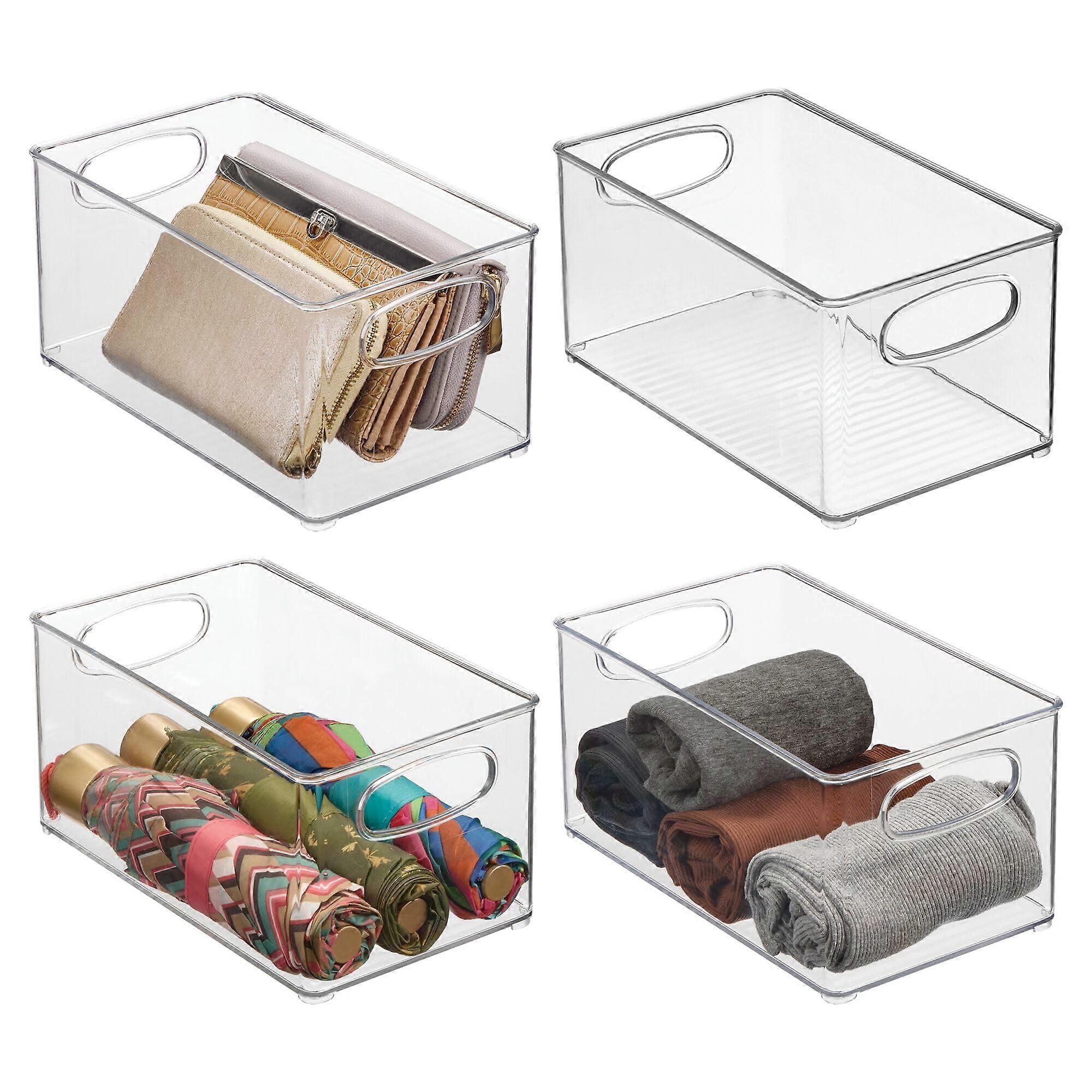 4 Set Clear Pantry Bin for Cabinets Fridge Stackable Storage Organizer