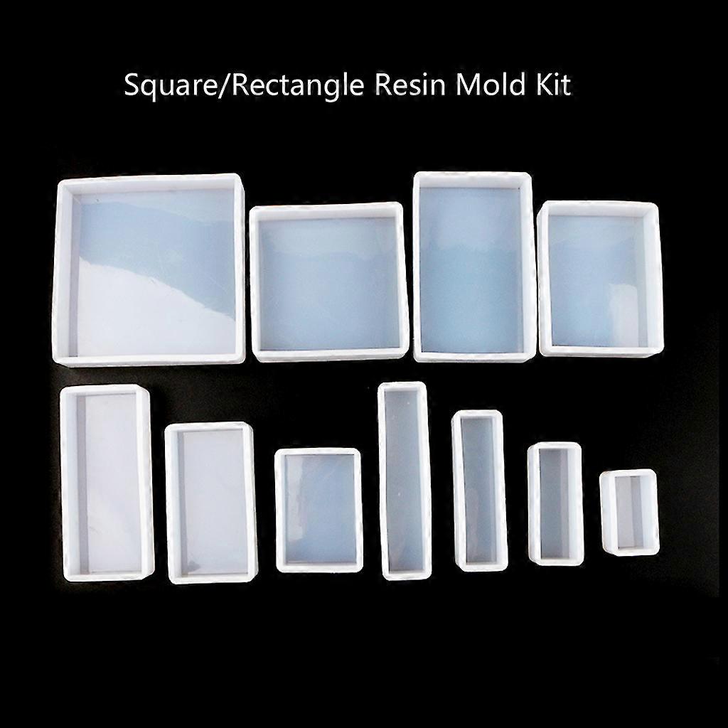 Stereo Square/Rectangle Silicone Mold Square/Rectangle Shaped Molds Casting Mold 3D Epoxy Resin Mold Clay Molds  White