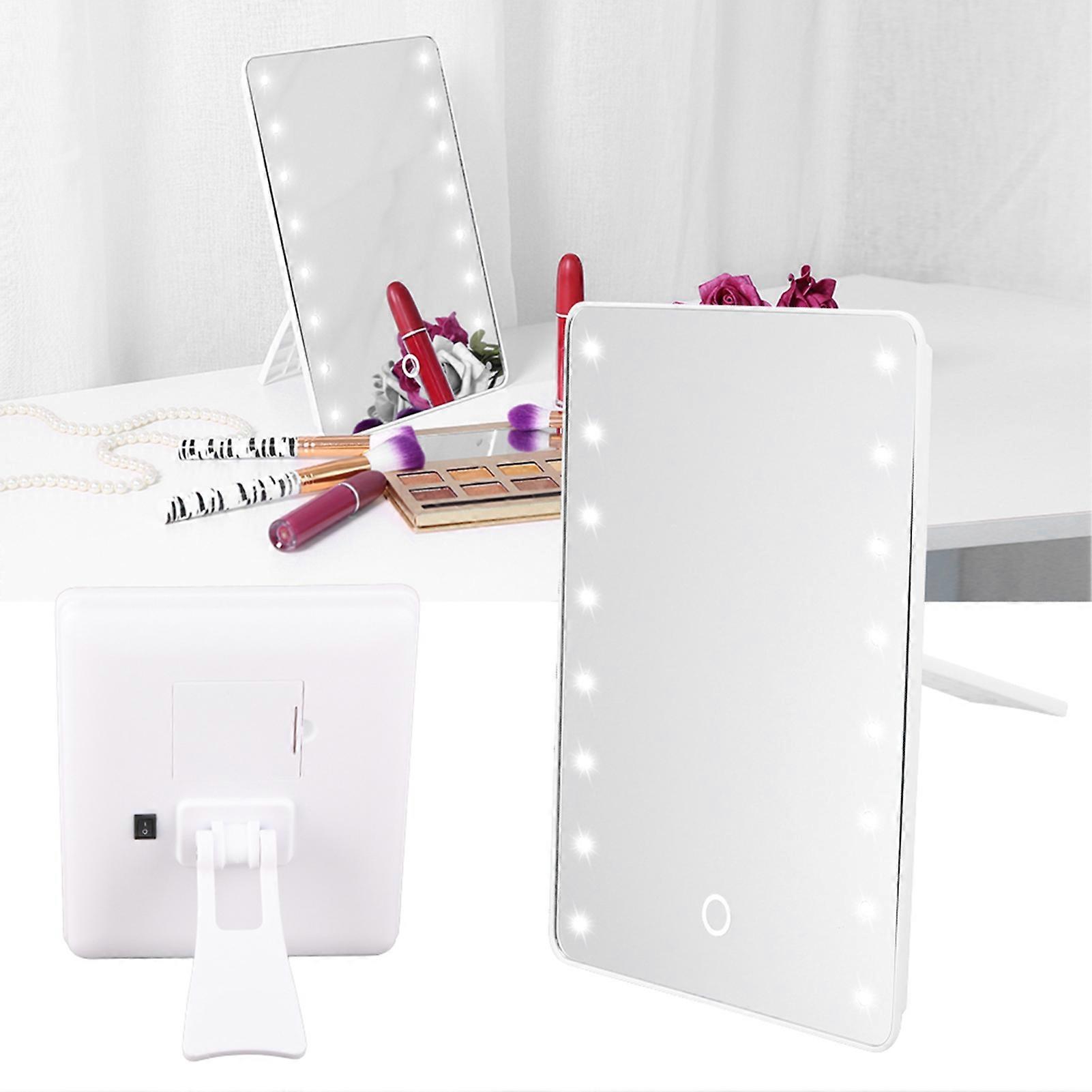 Touch Screen Makeup Mirror 16LED Dimmable Tabletop Lighted Cosmetic Vanity Mirror 
