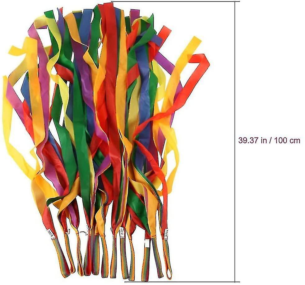 Cintas de danza arco iris, 12pcs Rhythm Ribbon Streamers
