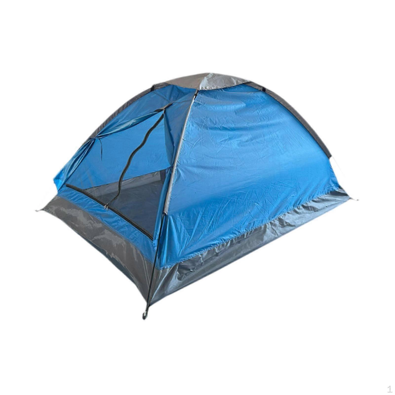 2 Person Camping Tent Easy Setup Fiberglass Rods Folding Single Layer Shelter for Outdoor Sports