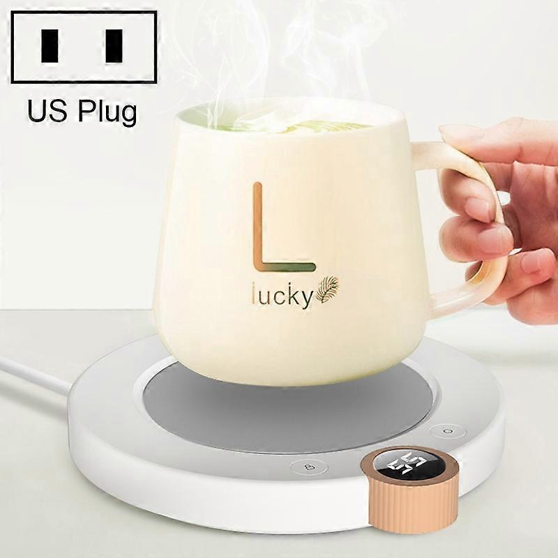 220V Home Thermostatic Coaster Timing Digital Display Warm Coaster, US Plug