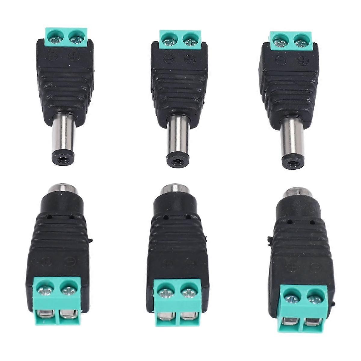 6 ks 5,5 x 2,1 mm samice + samec CCTV DC napájecí konektor adaptér Repar Part