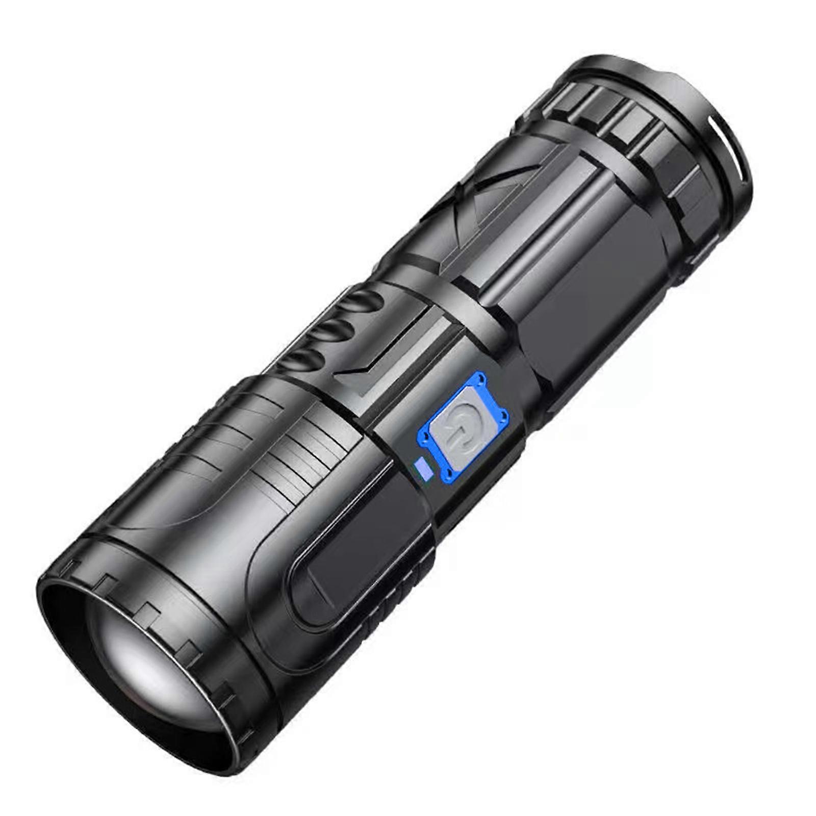 Strong Light Flashlight Long Range White Lasers Tail Light Portable Outdoor Telescopic Zoom Plastic LED Flashlight