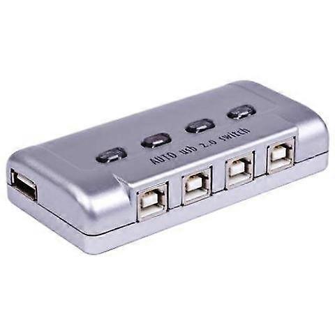USB Printer Auto Sharing Switch, USB Printer/Peripheral 2.0 Sharing Switch (4-Port, Grey)