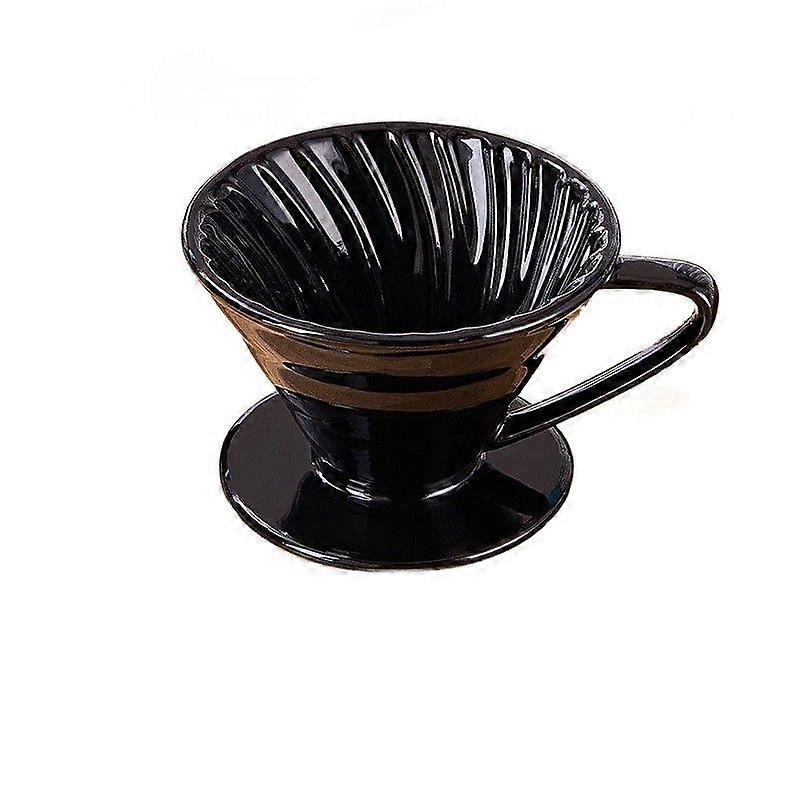 Black ceramic V-shaped filter cup hand-brewed coffee filter (1 piece)
