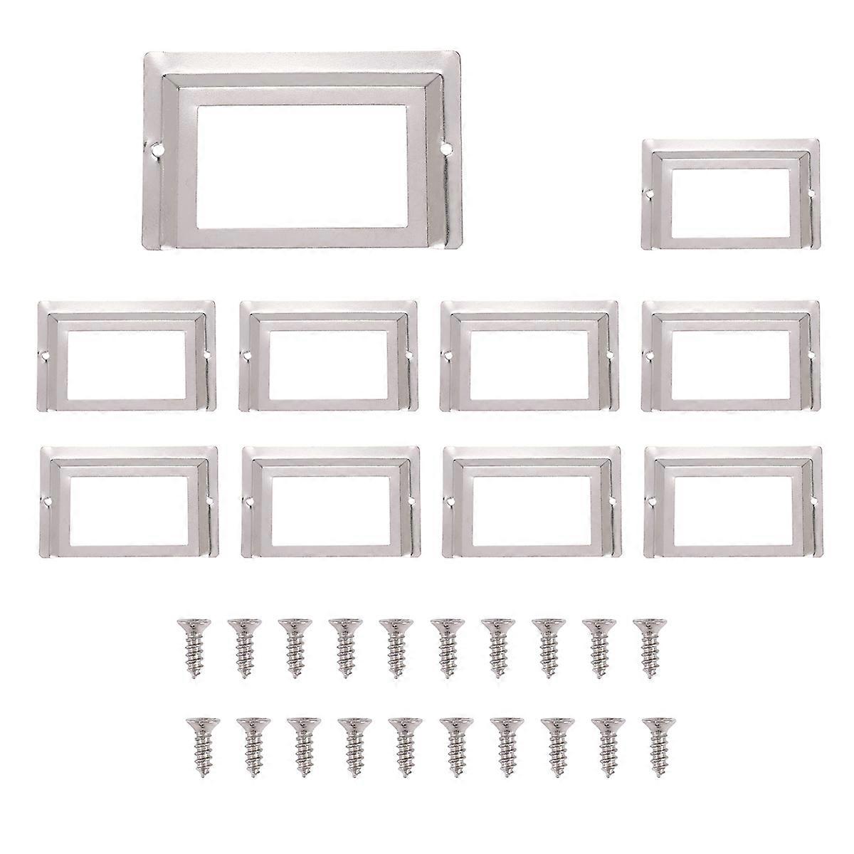 Post Office Library File Drawer Metalen Tag Label Houder, Zilveren Toon, 10 Stuks