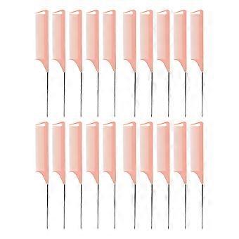 20pcs Rattenschwanz Kunststoff Kohlefaser Professionelle Stahlnadel Rattenschwanzkamm zum Stylen von Scheitelhaaren