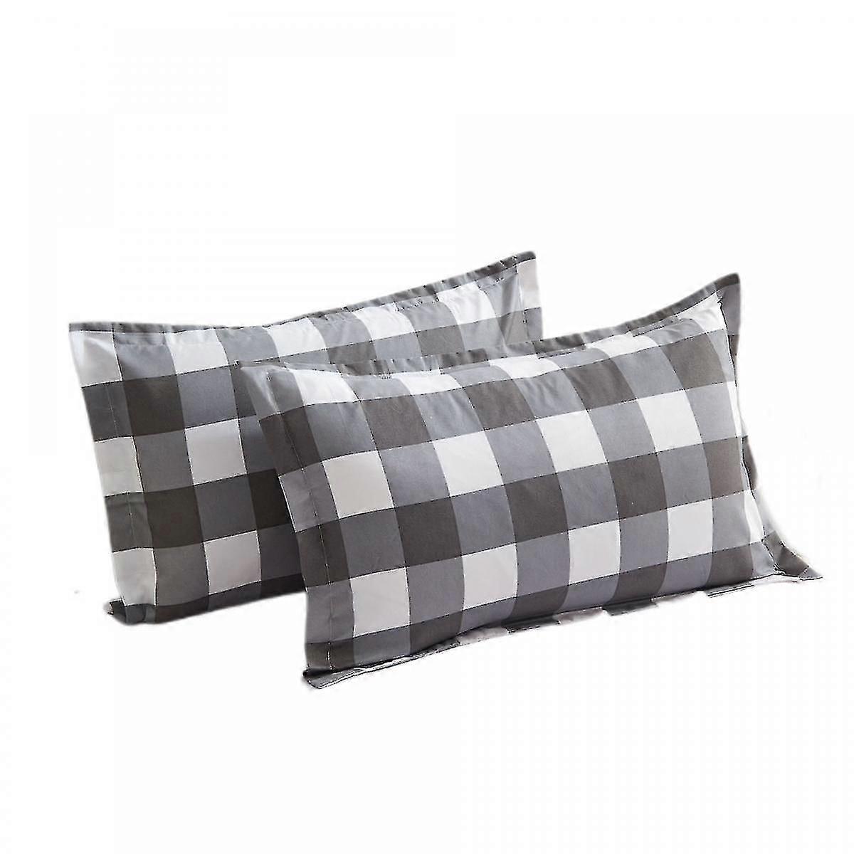 Off-white Plaid Pillowcases