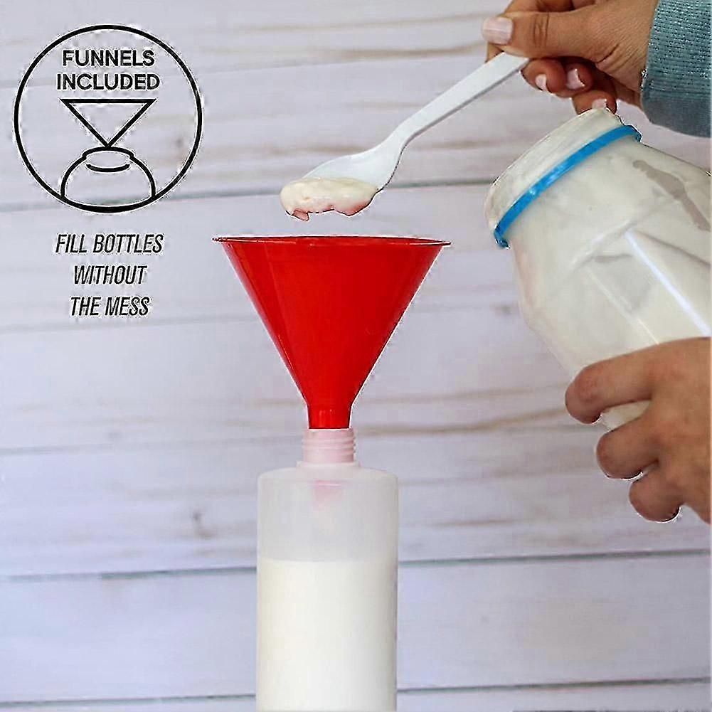 4PCS Plastic Red Different Size Funnel Set Kitchen Fuel Oil