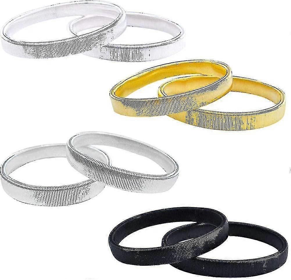 男性のための4ペアアームガーター滑り止めメタルシャツスリーブホルダー伸縮性ガーター