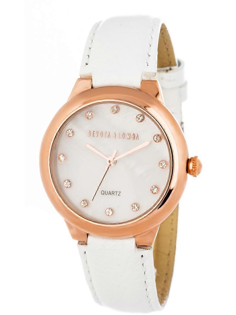 Devota & Lomba Vit Äkta Läder DL006WN-03WHI Damklocka