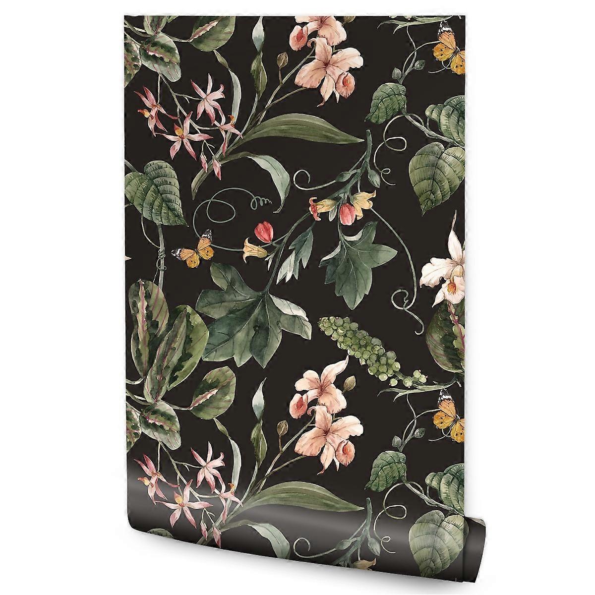 Sovrum, Vardagsrum, Vägg, Tapeter, Tropiska Växter, Blommor, Blad,