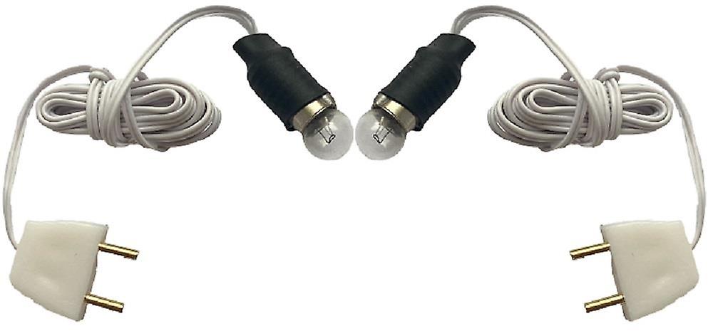 Dolls House 2 Screw In Round Bulbs With Socket & Wire 12v Lighting Accessory