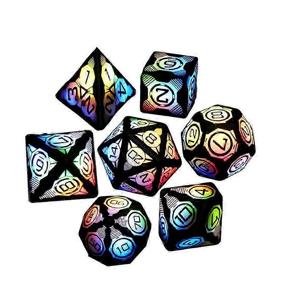 7Pcs LED Dice Electroluminescent Dice Chips Multi-Faceted LED -Border Board Game Toys Explosion Scr