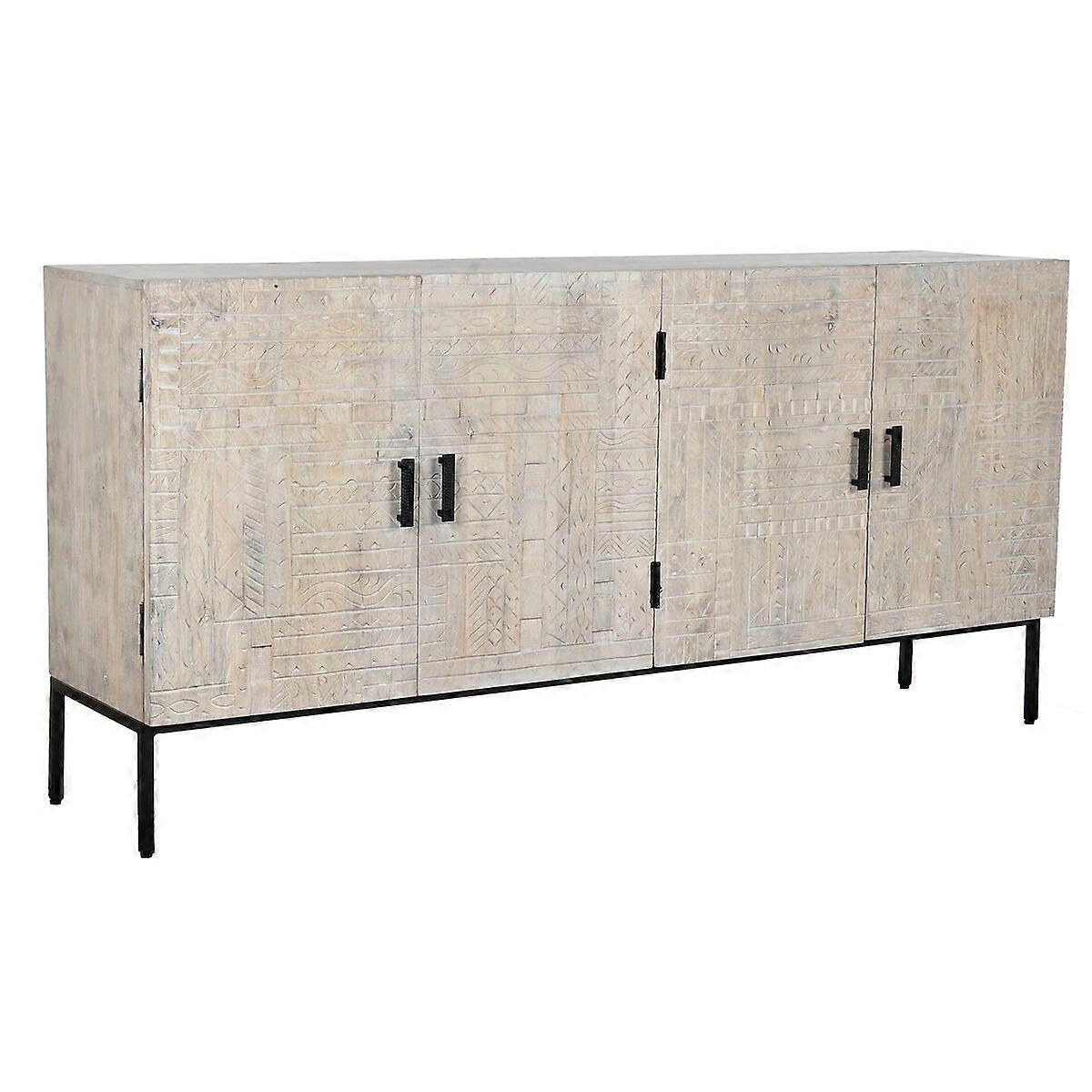 Sideboard Home ESPRIT White Metal Mango wood 180 x 40 x 85 cm