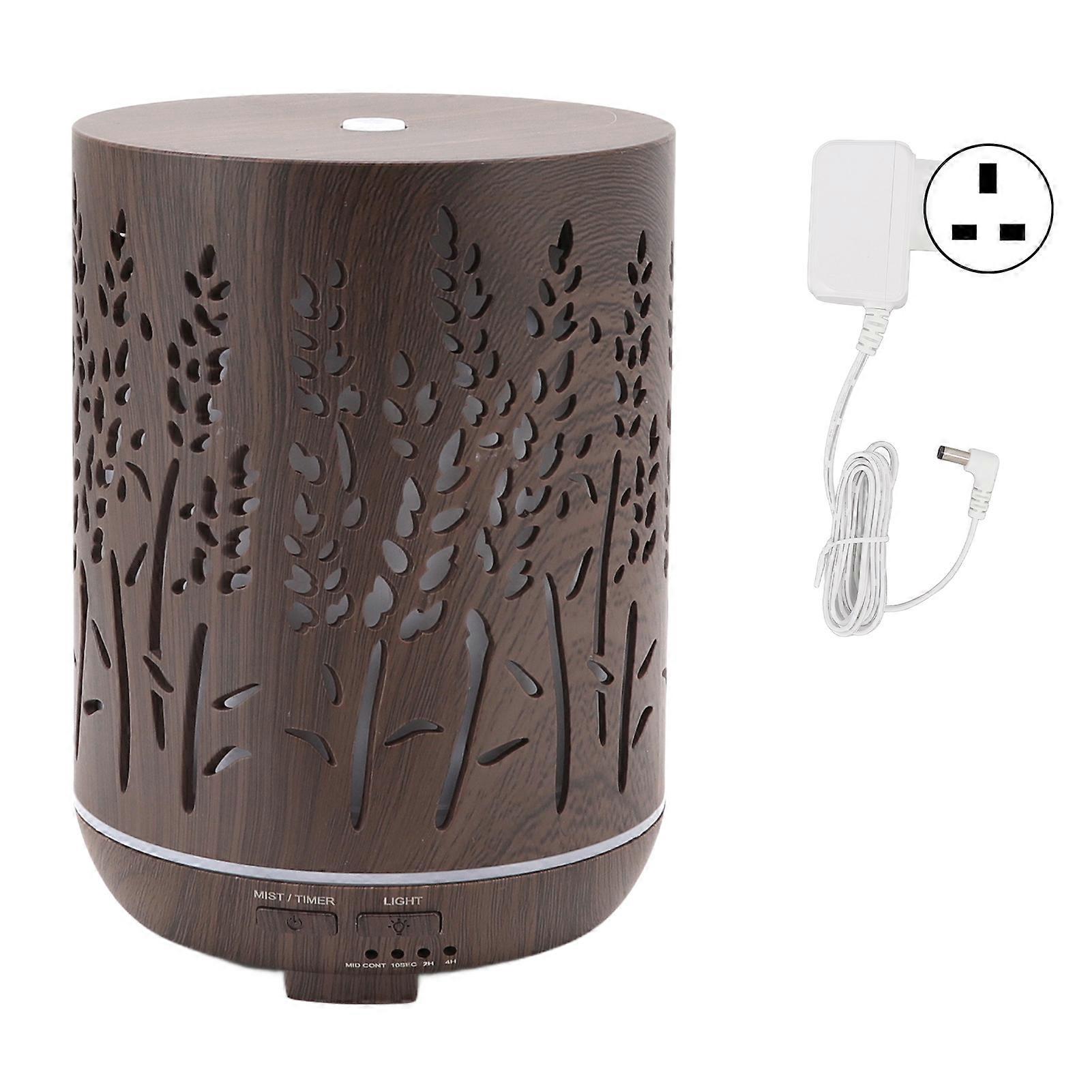 300ml Wood Grain Aromatherapy Diffuser 7 Colors LED Light Quiet Essential Oil Diffuser Humidifier