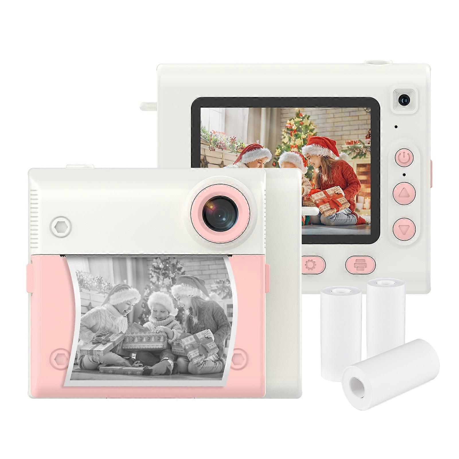 Kids Instant Print Camera 1080P Dual Lens 2.8" Screen 32GB Pink/Blue