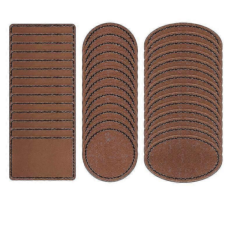 90 Pcs Leatherette Blank Hat Patches Iron on Leatherette Patch Rustic Faux Leather Patches for Jacket Backpack