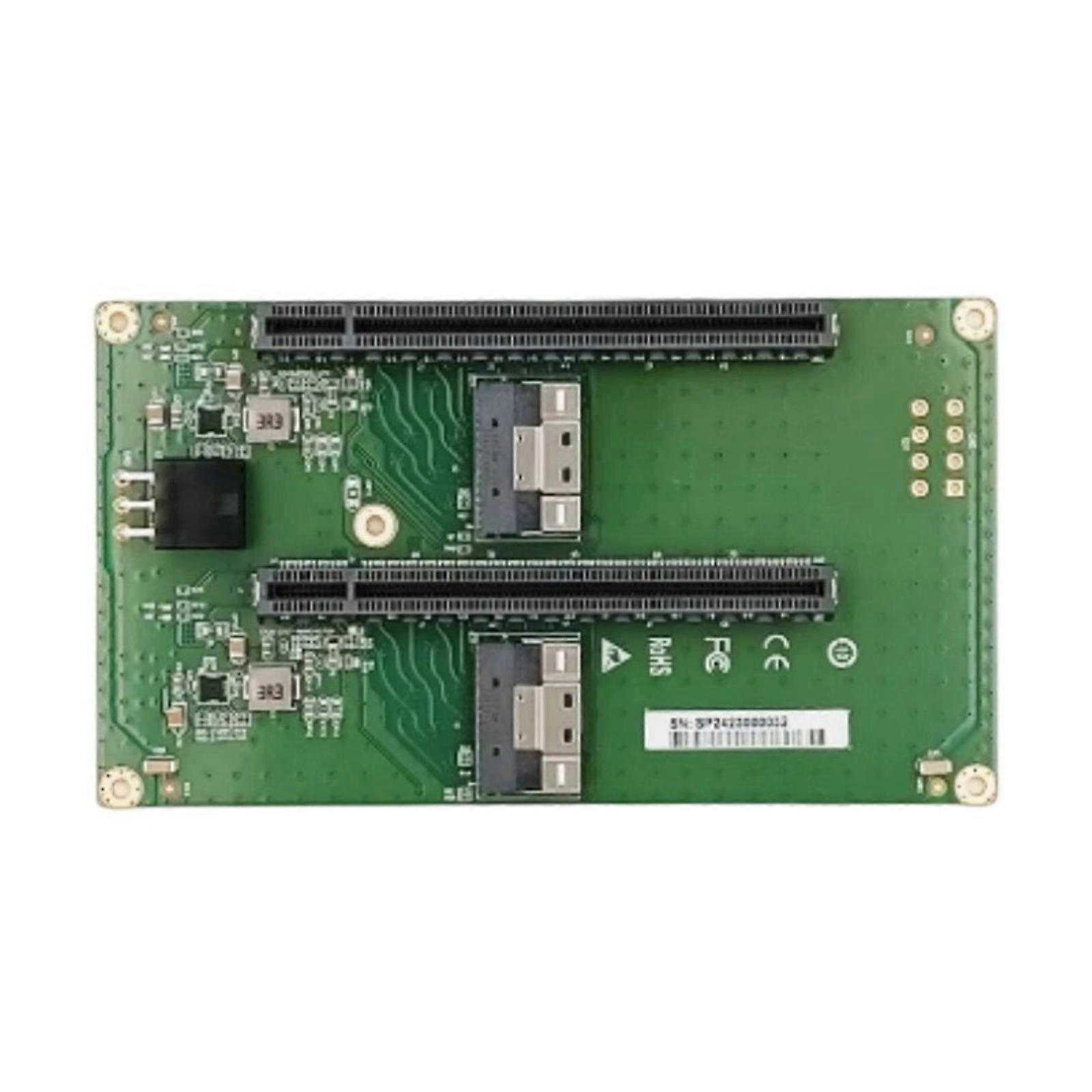 High Efficiency 2 MCIO8I SFF 8654 8 to 2x PCIe 5.0 x16 Risers Card with ATXs 2x3 Pin Power Connectors for Smooth GPU Operation
