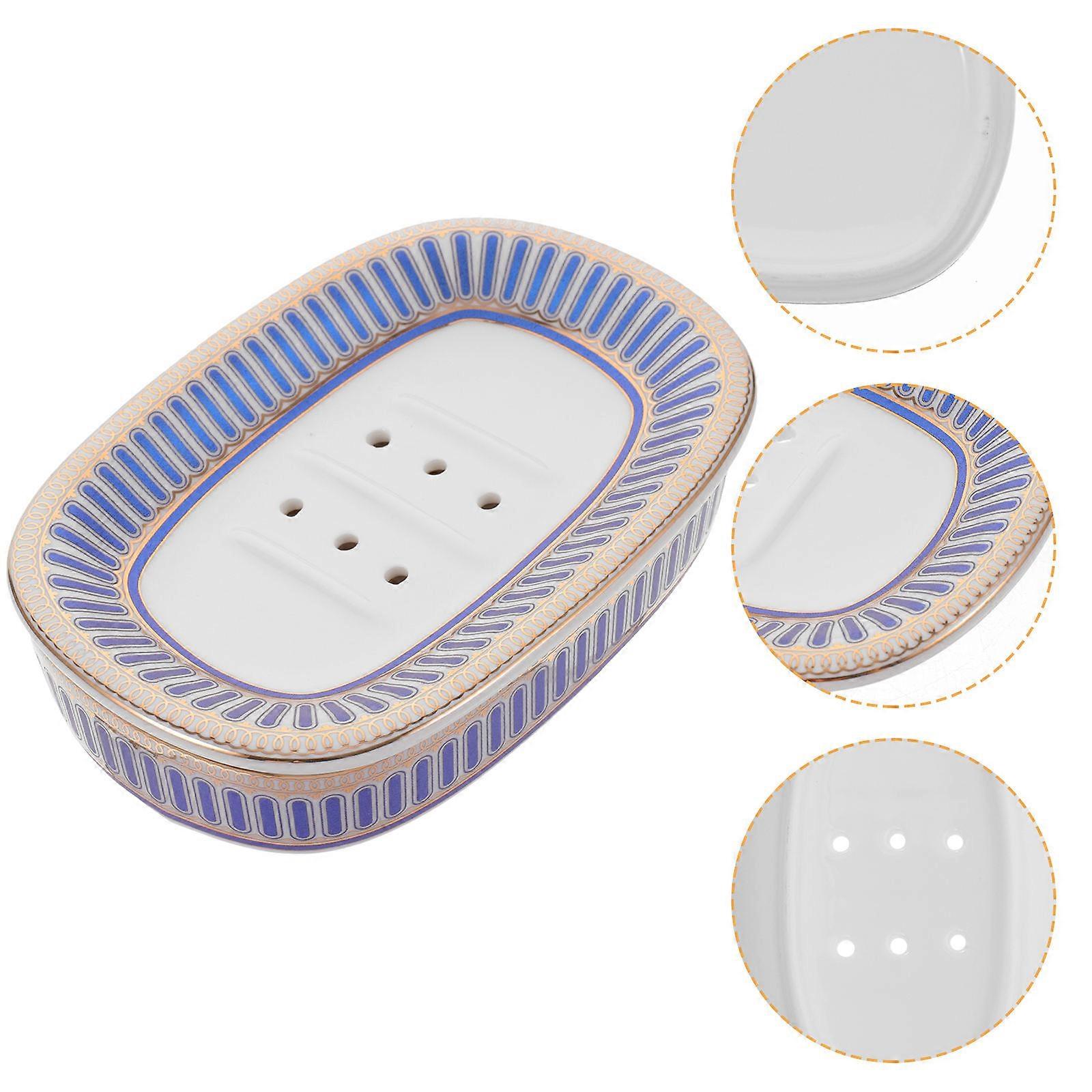 Here's a refined and professional product description based on your input:
**Nordic Court Style Ceramic Soap Dish – Self Draining Double Design –