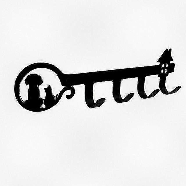 2 Pieces of Stylish Black Cat and Dog Key Hook Wall Hanger for Home Decor Essentials