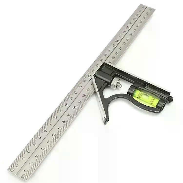 Angle Square Measuring Tools Set Precise Stainless Steel Aluminium Durable Adjustable Combination Spirit Level 12" 300mm