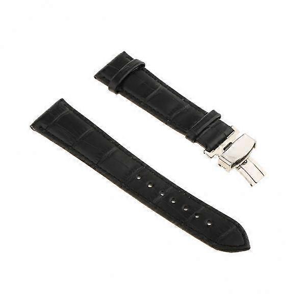 2-3 kpl nahkainen kellon ranneke perhonen käyttöönottolukko solki musta 22mm