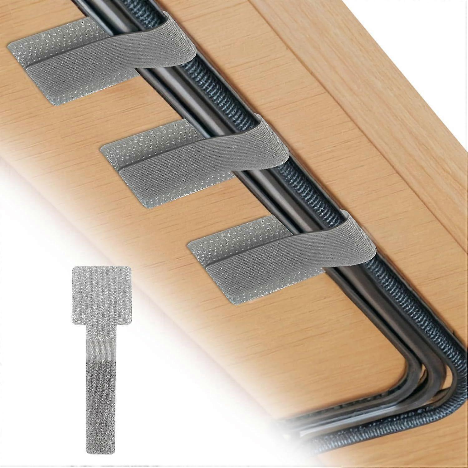 40 Pack Reusable Cable Ties with Strong Adhesive Backing, Adjustable Cable Ties for Electronics, Home and Office