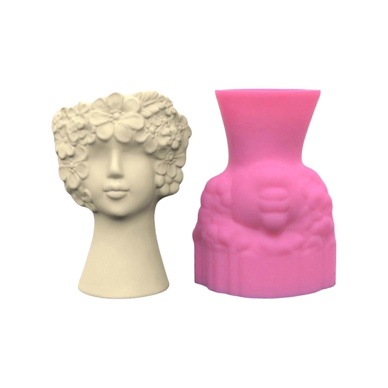 Silicone Flower Vase Molds Succulent Planter Molds Artistic Human Figure Shape Flowerpot Moulds for Hand-Making Figure
