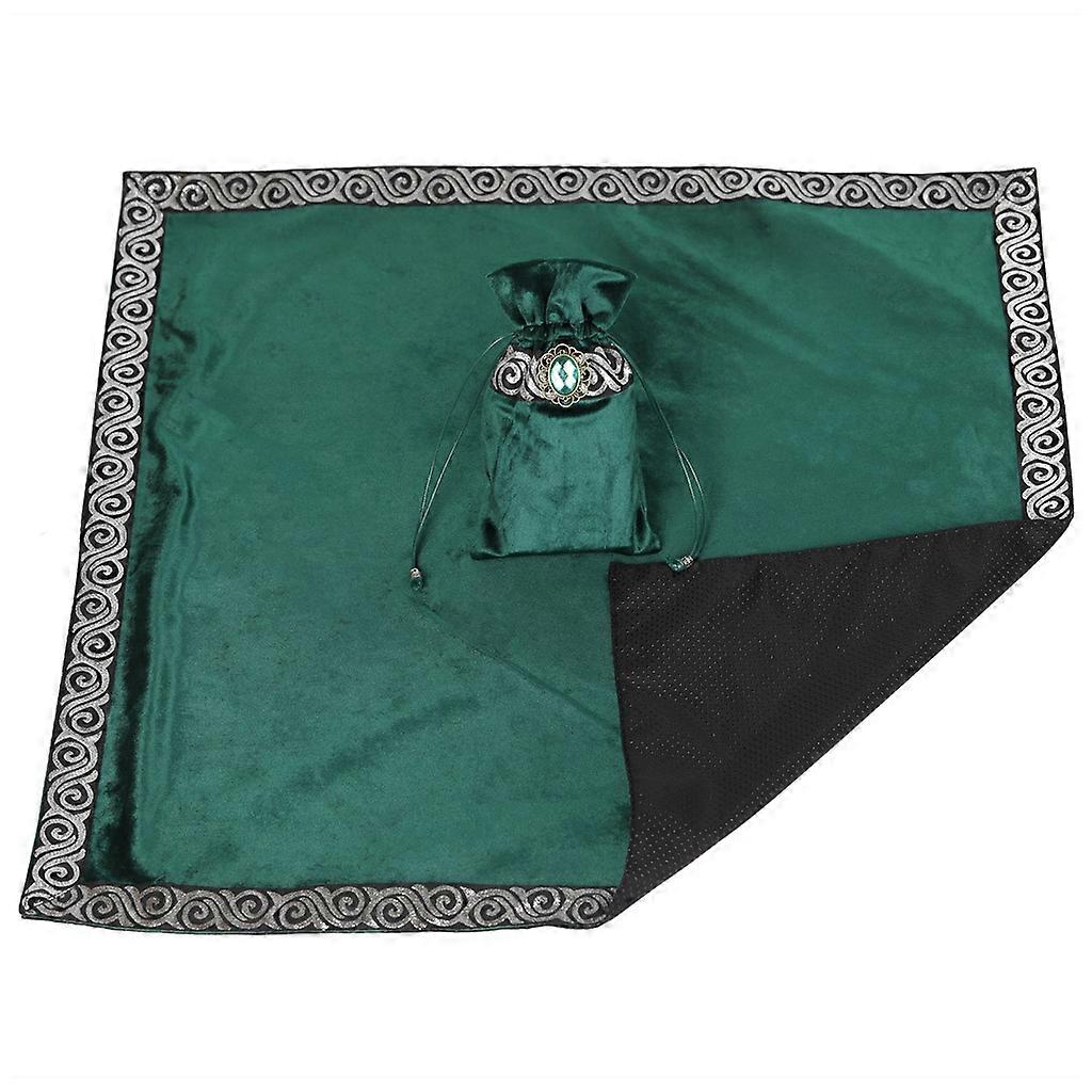 Board Game Pad Astrolabe Witch Divination Pendulum Divination Tablecloth Props Board Game Square Velvet Card Mat Green