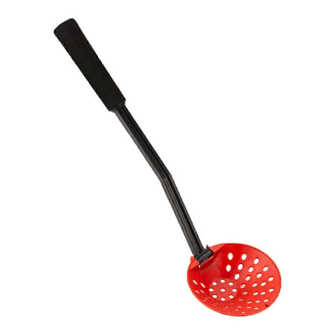 Ice Fishing Scoop With Long Handle, Foldable, Removable Skimmer, Red For Winter Fishing