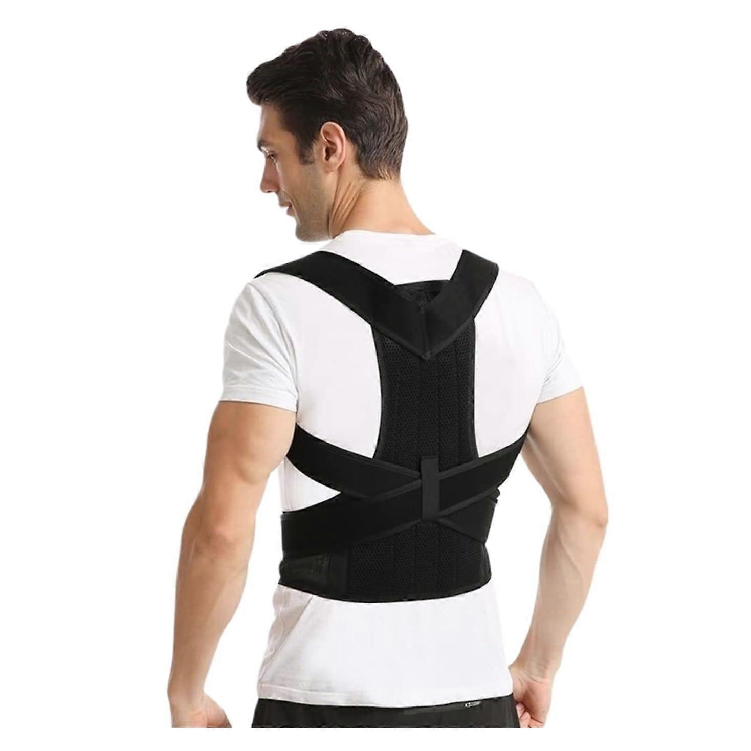 Abdominal Belt Breathable Lumbar Support For Back Posture Correction Back Brace Humpback Spine Alignment Size M Black